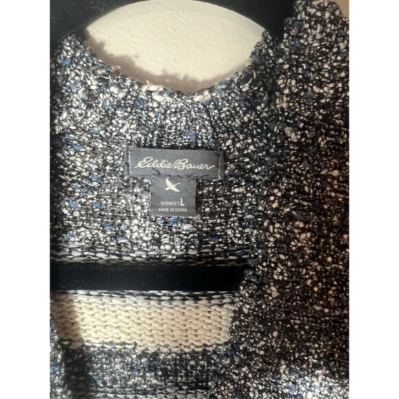 Eddie Bauer Women's Striped Button-Down Cardigan Large - Picture 4 of 11